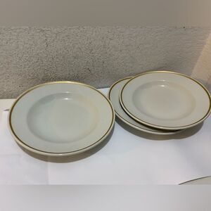 Rego Porcelain salad Plates w Gold Trim Made in Korea  e 408 set of 3